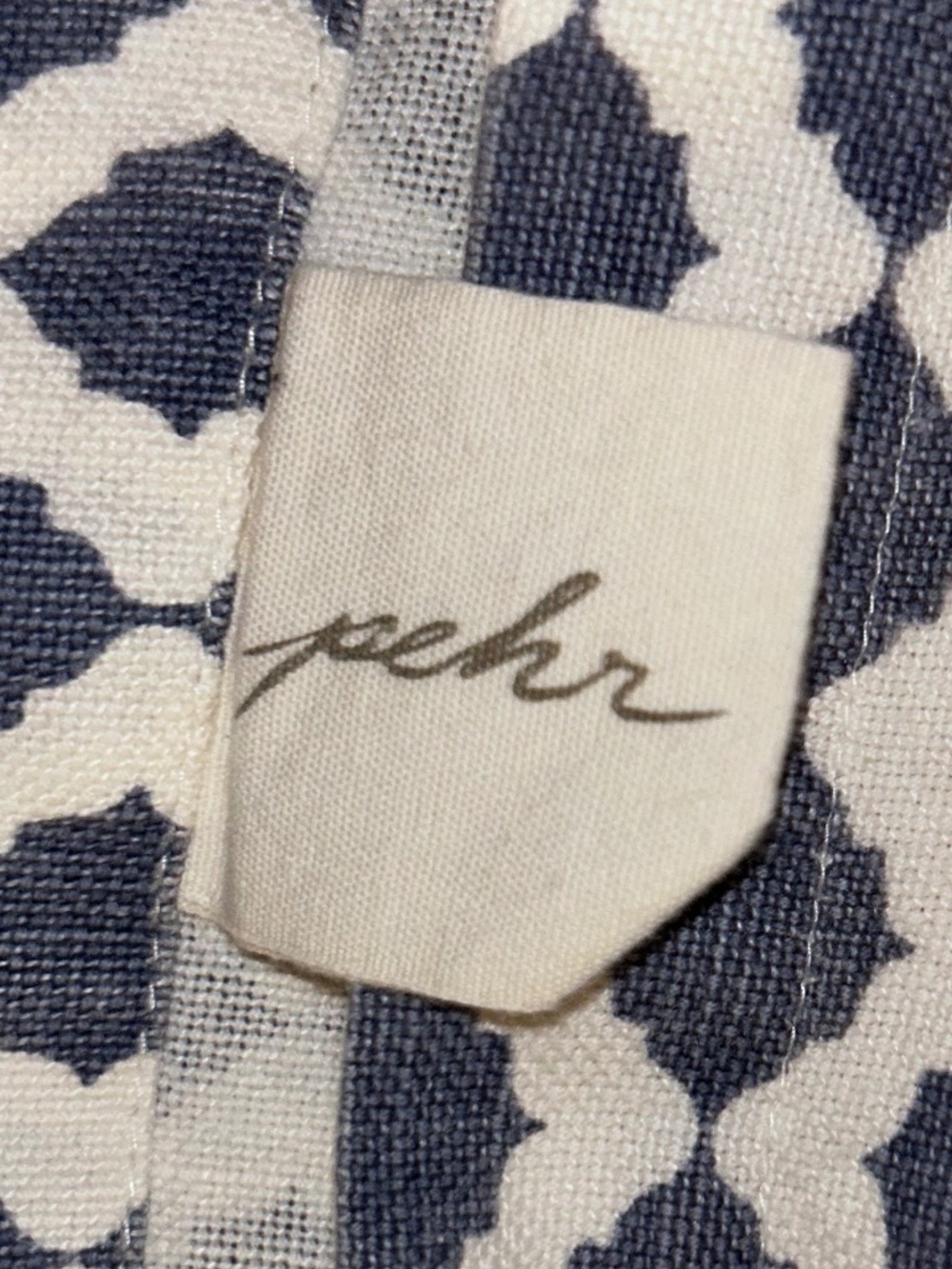 Pehr Chambray Blue Indian block print set 12 cotton napkins - Picture 2 of 4